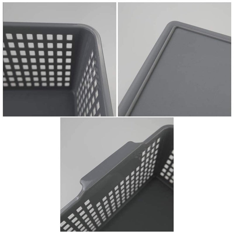 Ortodayes 3 Packs Grey Storage Baskets, Plastic Kitchen Organizing Bins - Image 3